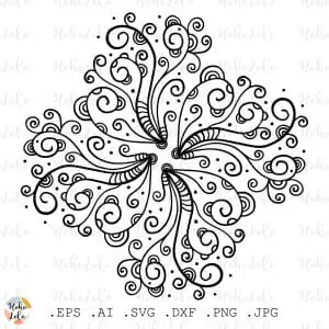 Floral Coloring Pattern Pdf Cricut Svg Clipart Png
