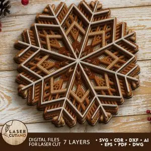 CHRISTMAS LAYERED MANDALA, Wall decor