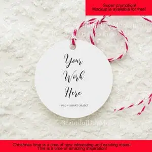 Handmade Marketplace 603 Mockup tag,mockup Christmas tag, Holiday tag, Christmas gift tag