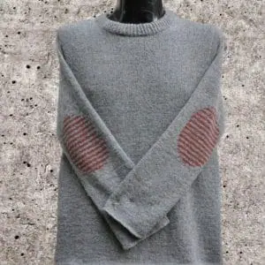 Elbow patches sweater knitting pattern PDF ENG