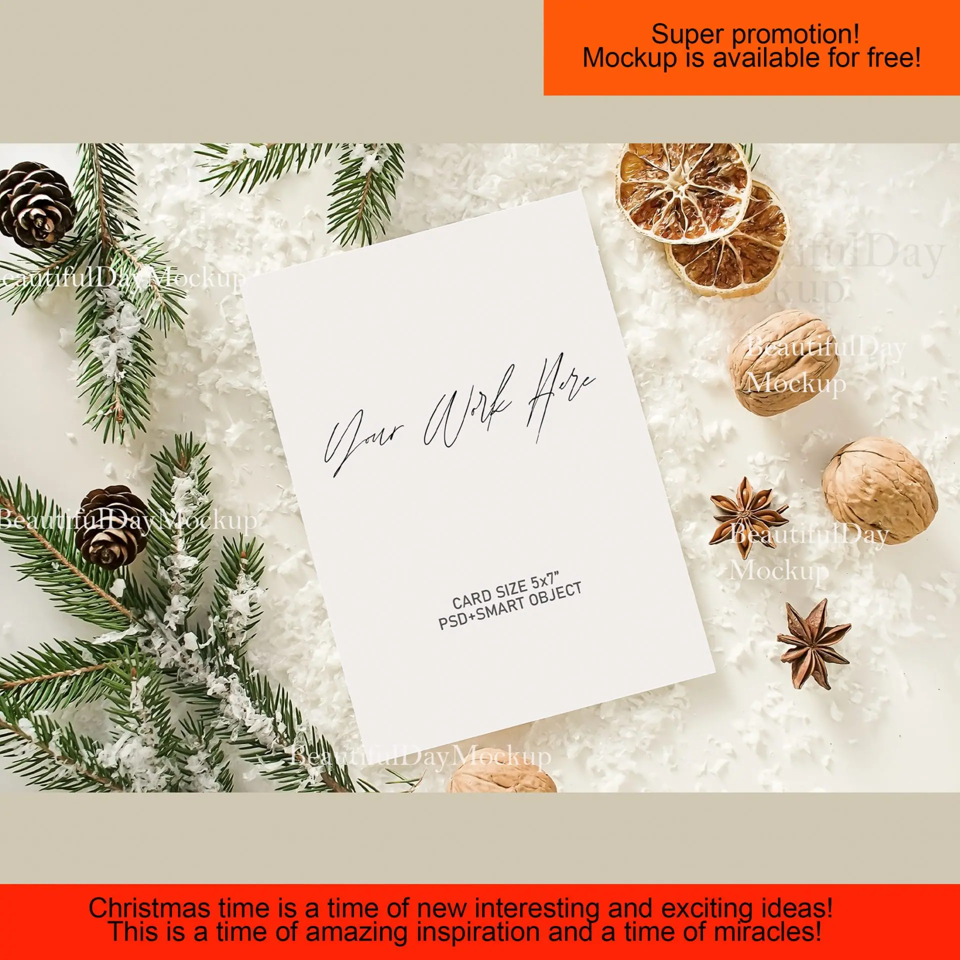 Mockup Holiday card,mockup Christmas card, Holiday card, Christmas card