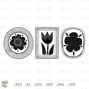 Flower in Frame Clipart Png Hand Drawn Flower Svg