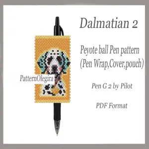 Dalmatian dog Pen Wraps bead patterns PDF file Beading patterns Beading earrings Beading Dog bead patterns cover pen Olegirabeadpatterns