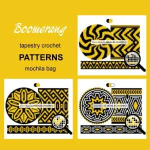 3 CROCHET PATTERNS PDF/ Tapestry crochet bag / wayuu mochila bag / SET BOOMERANG