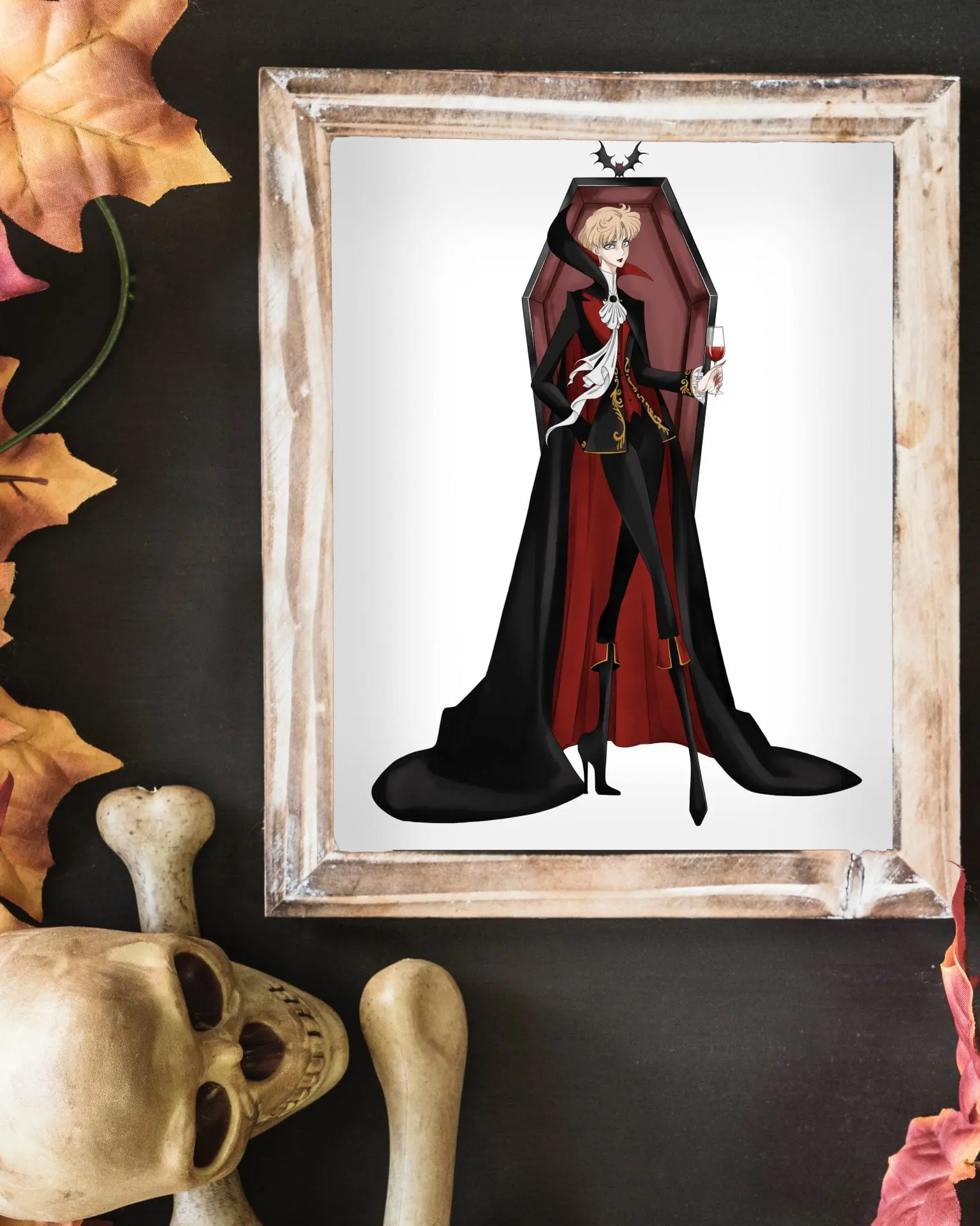 DIGITAL DOWNLOAD Dracula (Printable Fashion Illustration)