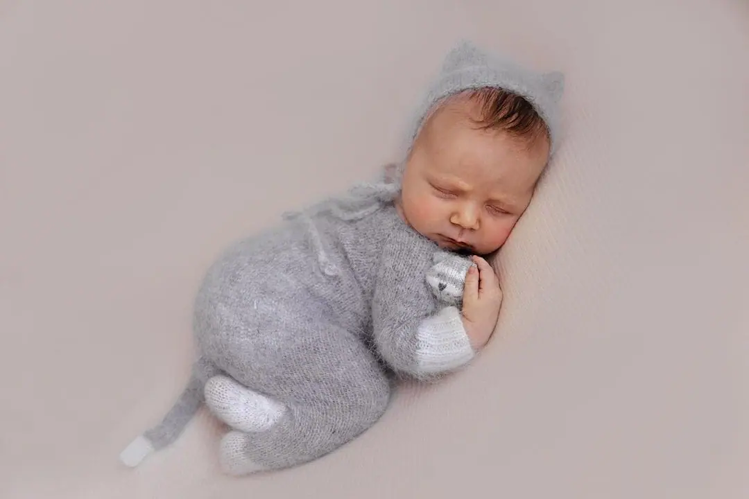 Cat outfit for newborn photoshoot Baby photo prop set