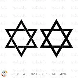 Star of David Svg Symbol Cricut Silhouette Stencil Dxf