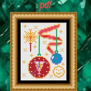 Cross stitch pattern Christmas Balls