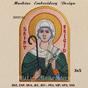 Saint Brigid of Kildare embroidery design