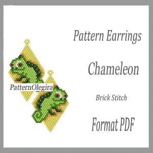 Chameleon bead earrings Chameleon bead pattern Olegirabeadpatterns