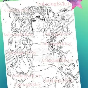 Single coloring page "Scary Barbie"