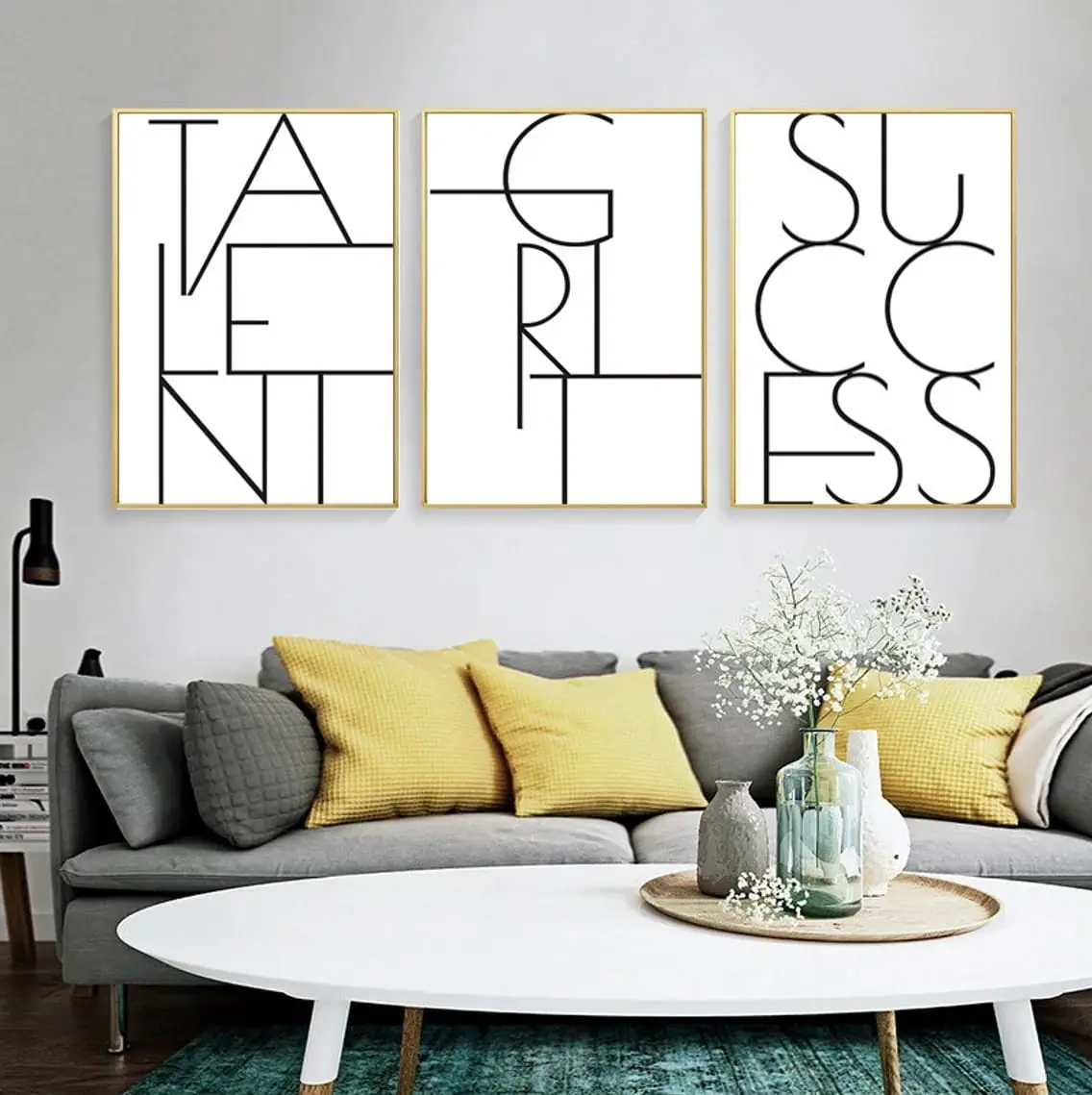 Talent Grit Success Print Set Motivational Office Decor 4 Talent Grit Success Print Set Motivational Office Decor - Image 4