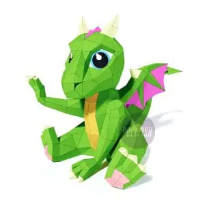 DIY Baby Dragon template Papercraft PDF