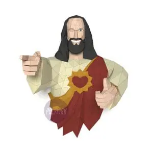 DIY The Buddy Christ template Papercraft PDF