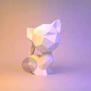 DIY Kitty template Papercraft PDF