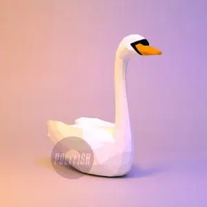 DIY Swan template Papercraft PDF
