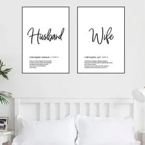 Home Decor Husband and Wife Prints