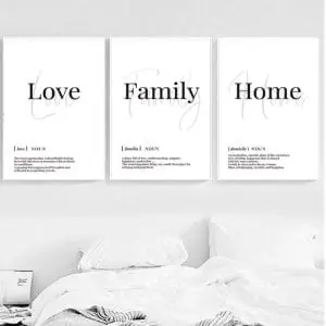 Love Family Home Quote Definition Print Set 3