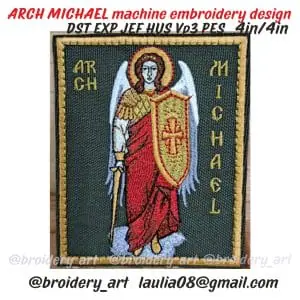 Archangel Michael machine embroidery design