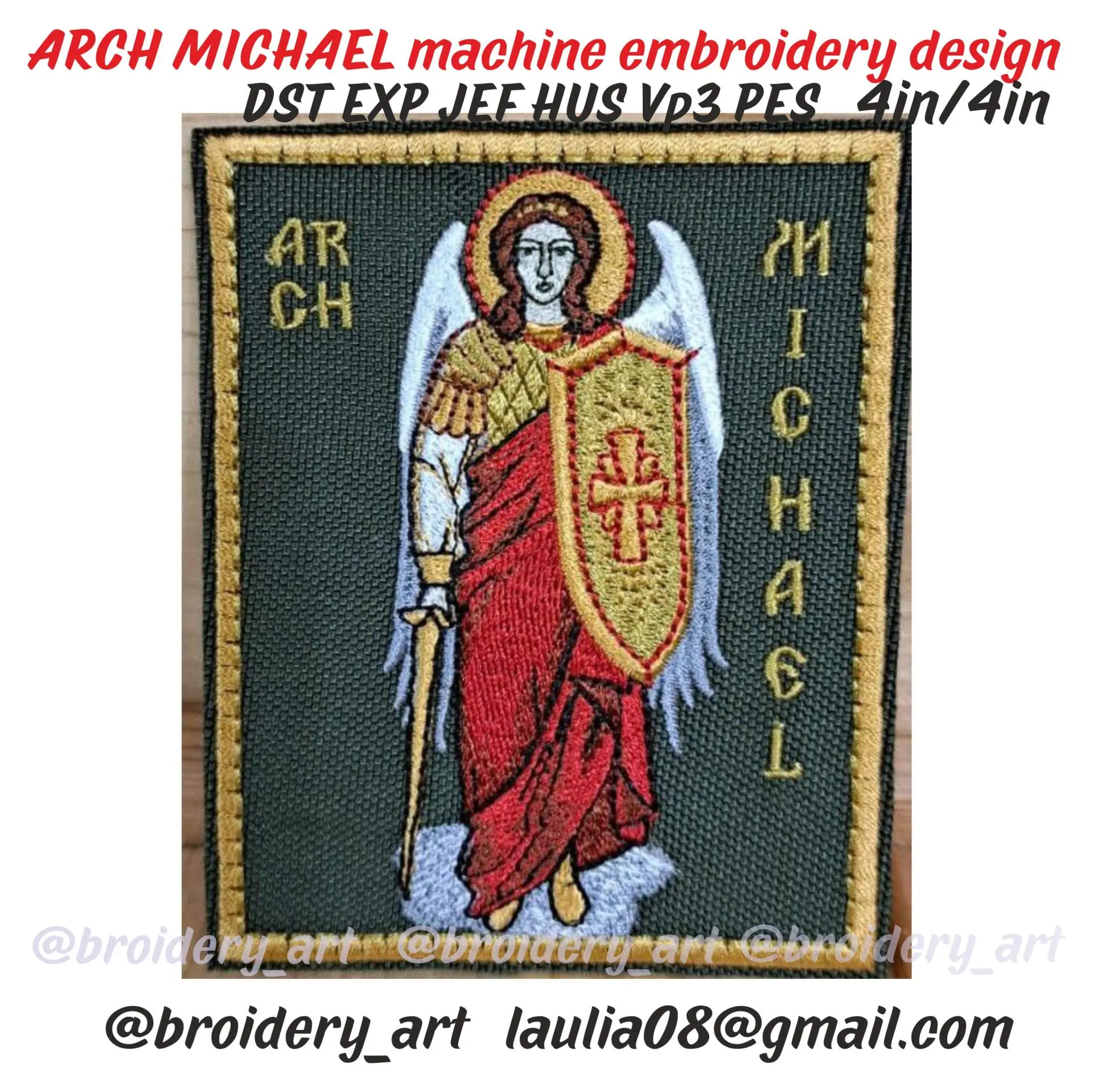 Archangel Michael machine embroidery design