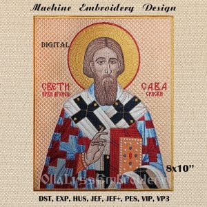 Saint Sava of Serbia embroidery design