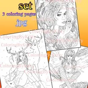 Set of 3 coloring pages "Christmas set"