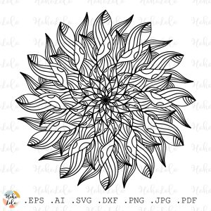 Floral Mandala Coloring Page Pdf Pattern Svg Cricut