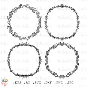 Floral Wreath Svg Clipart Png Leaf Frame