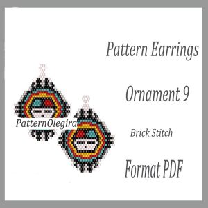 Ornament 9 bead earrings Bead patterns brick stith Olegirabeadpatterns