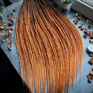 Ginger ombre dreads, temporary DE and SE dreads ginger red