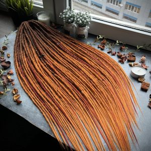Ginger ombre dreads, temporary DE and SE dreads ginger red