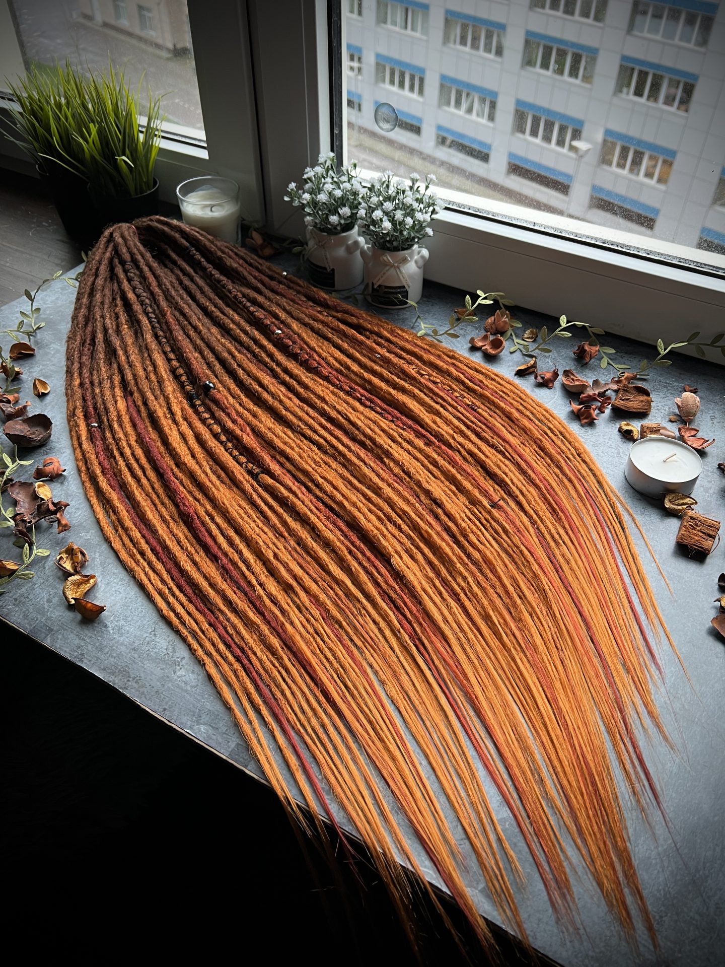 Ginger ombre dreads, temporary DE and SE dreads ginger red 2 Ginger ombre dreads, temporary DE and SE dreads ginger red - Image 2
