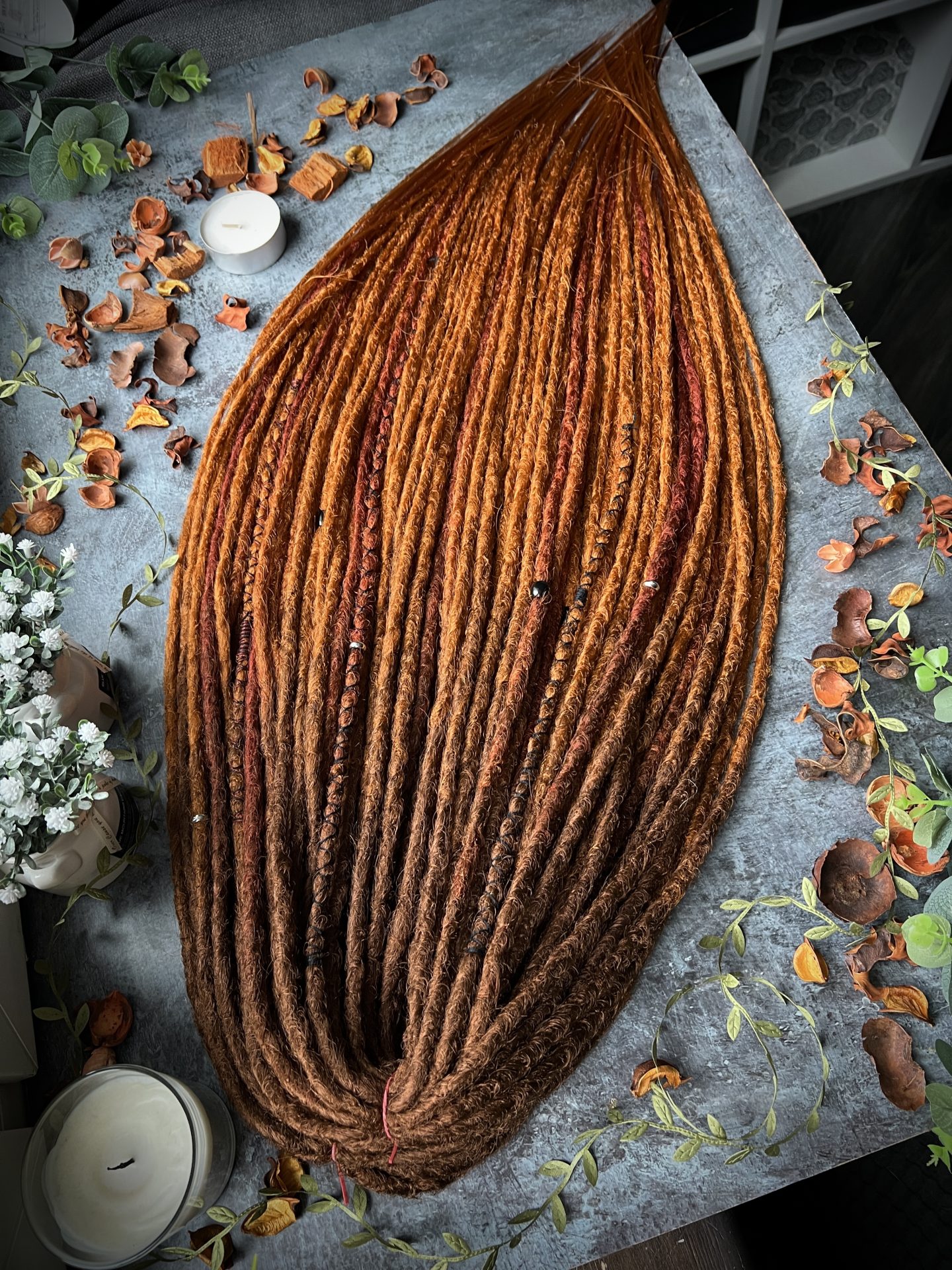 Ginger ombre dreads, temporary DE and SE dreads ginger red 10 Ginger ombre dreads, temporary DE and SE dreads ginger red - Image 10