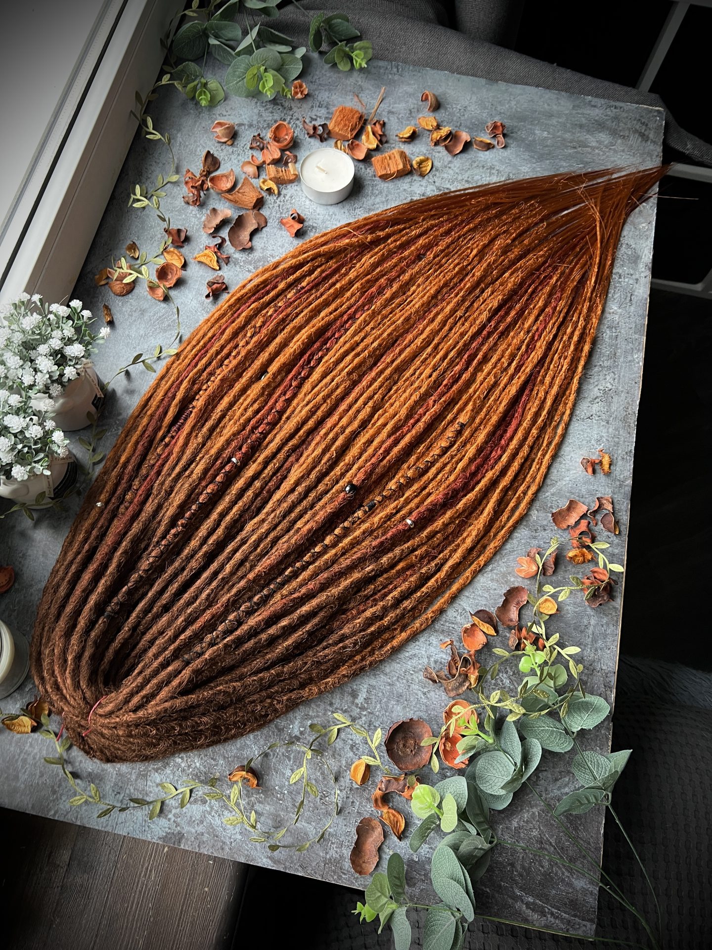 Ginger ombre dreads, temporary DE and SE dreads ginger red 11 Ginger ombre dreads, temporary DE and SE dreads ginger red - Image 11