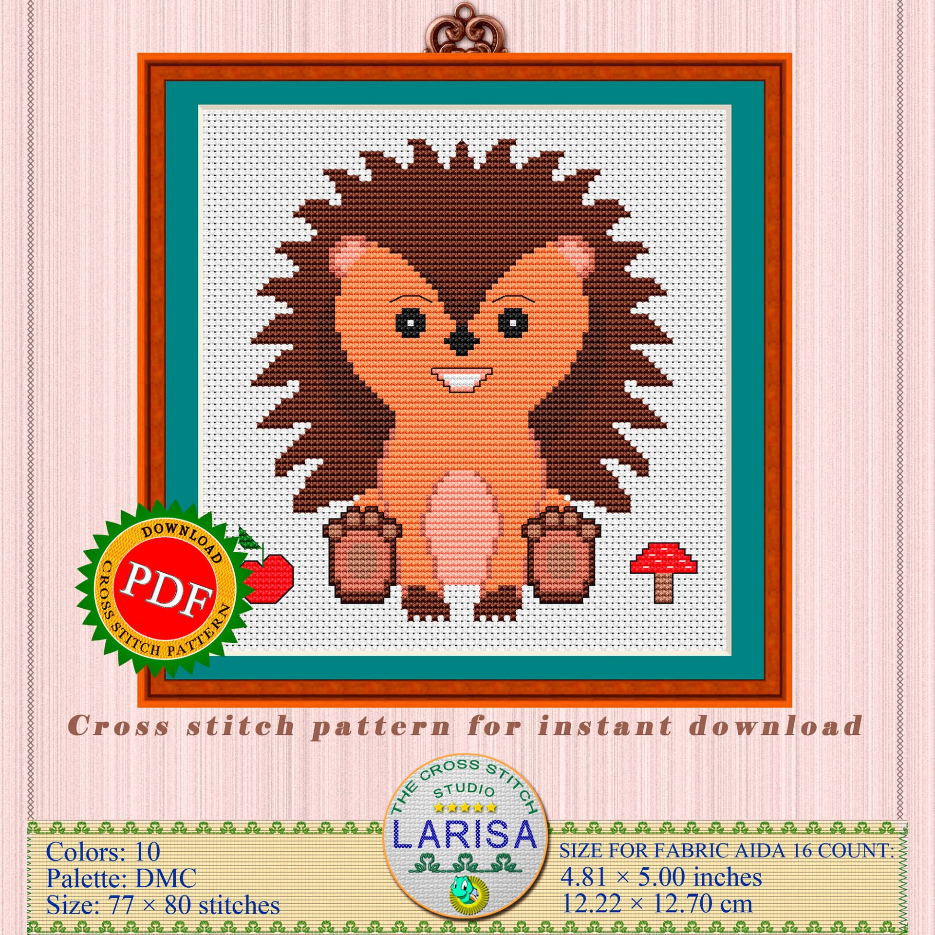 Hedgehog Cross Stitch Pattern | Cross-stitch the Adorable Hedgie - Crealandia