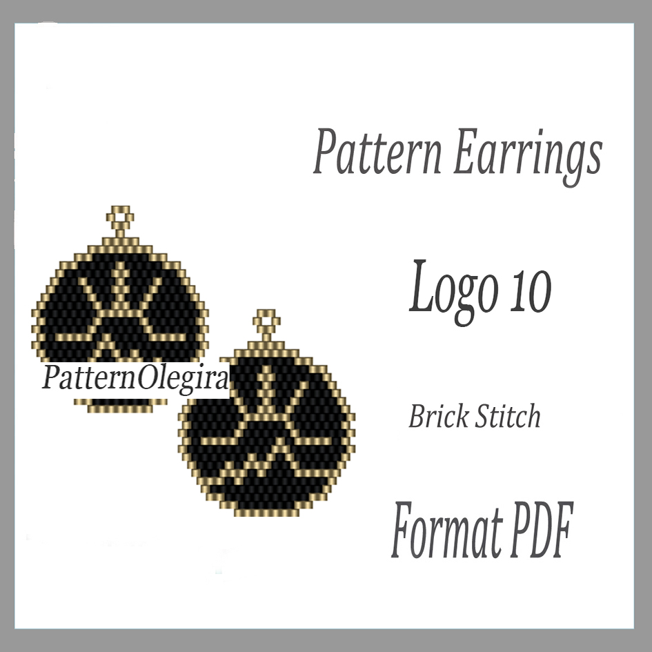 LOGO 10 Earrings beading pattern Brick stitch pattern