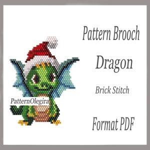 Dragon bead brooch pattern Christmas bead pattern Olegirabeadpatterns