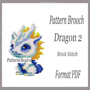 Dragon 2 bead brooch pattern Christmas bead pattern Olegirabeadpatterns