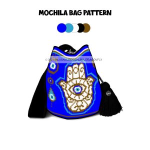 PATTERN: Tapestry crochet bag / wayuu mochila bag // Hamsa Evil Eye – 971