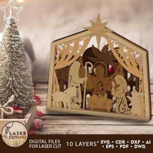 Nativity Scene Multilayer Christmas Home Decor