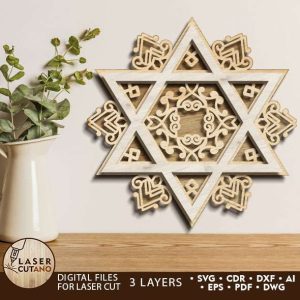 STAR OF DAVID Multilayer Wall Art Decoration