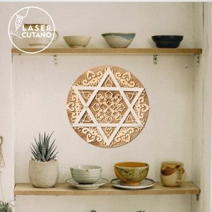 Star of David Multilayer Wall Art Decoration, Laser Cut Template