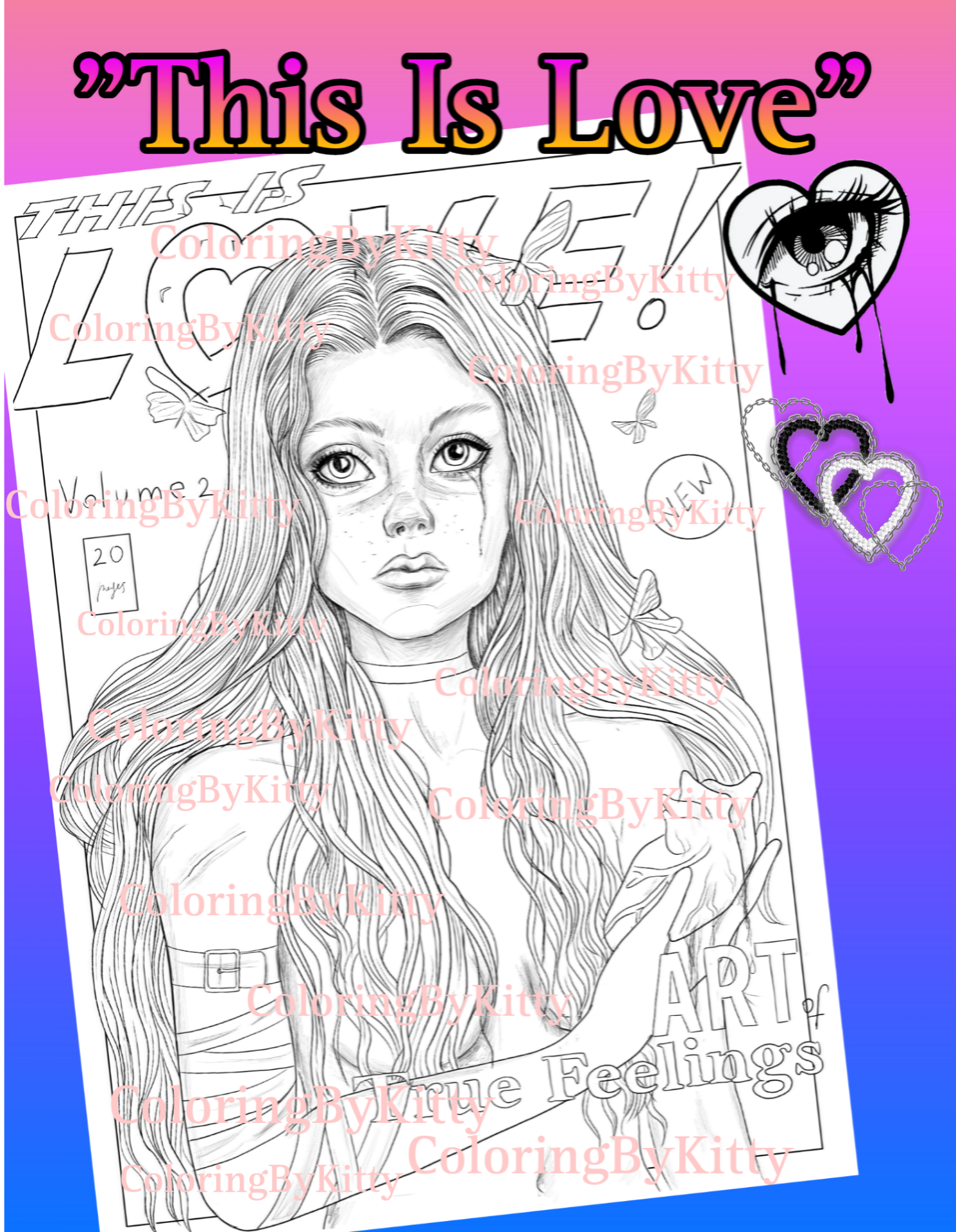 Single coloring page “This is Love”