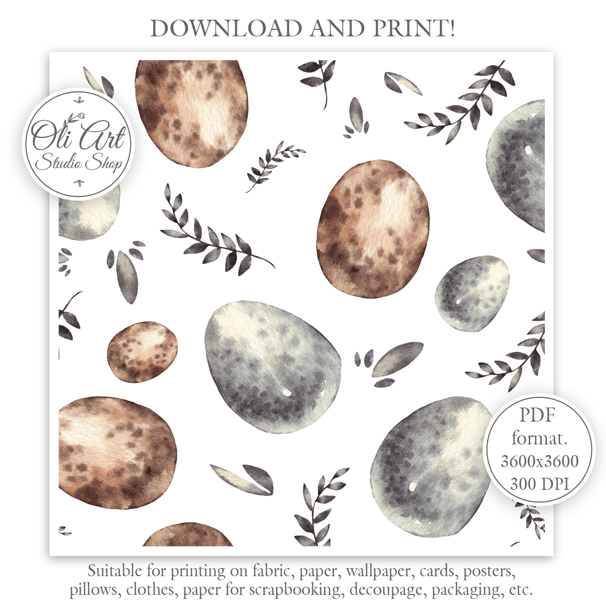 Dinosaur Egg. Fossils. Seamless Pattern for Graphic Design 1 Dinosaur Egg. Fossils. Seamless Pattern for Graphic Design