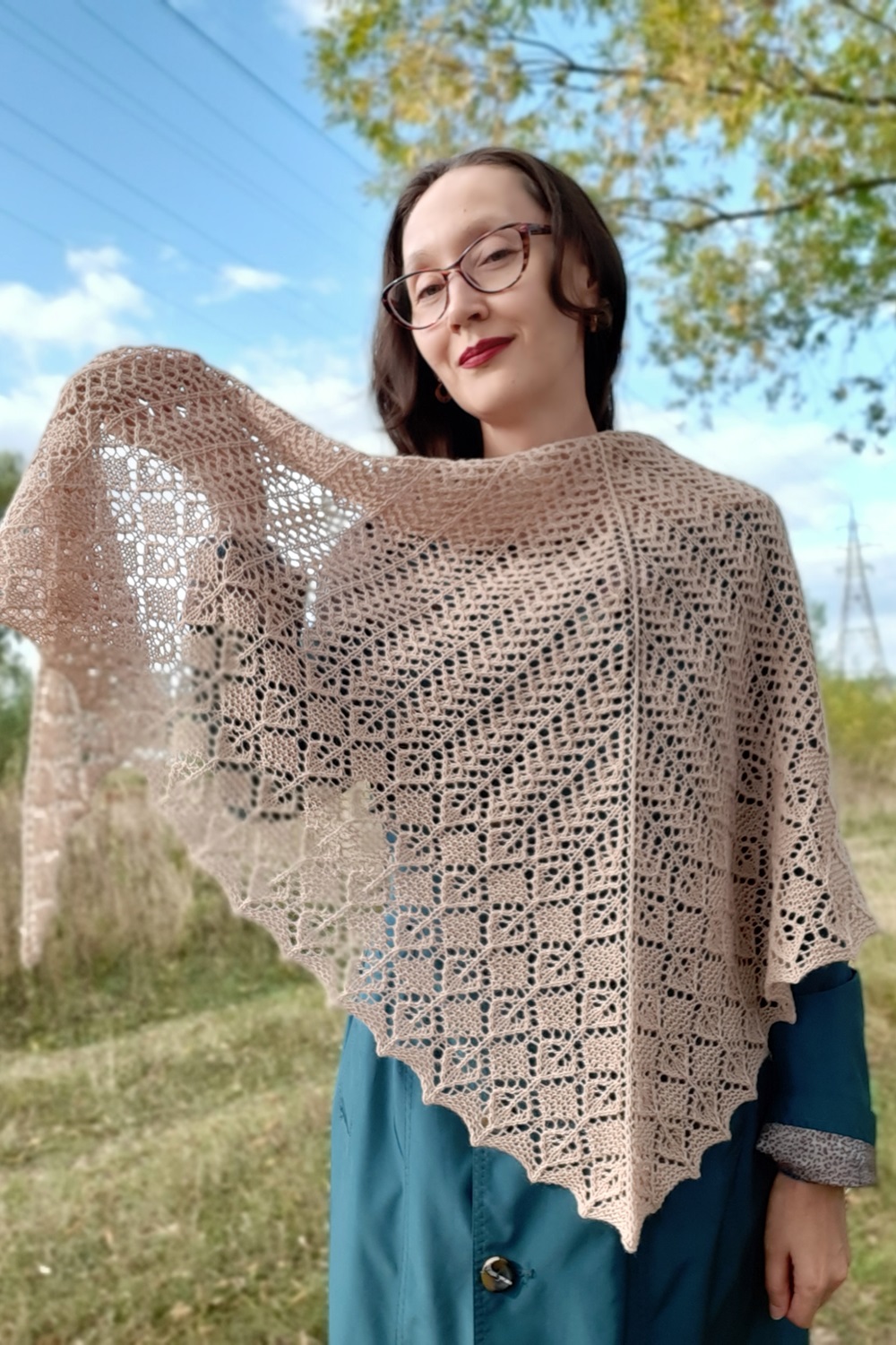 Shawl Knitting Pattern With Lace And Garter Sts Texture 4 textured Shawl Knitting Pattern