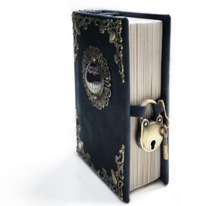 Leather Diary 3×5 Inch with lock, 400 Aged Pages, Gothic Alice Journal