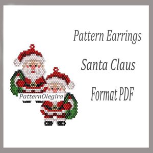 Mercado artesanal 750 Santa Claus bead earrings pattern Christmas earrings pattern Chrictmas pattern Olegirabeadpatterns Olegira