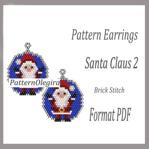 Santa Claus bead earrings pattern Christmas earrings pattern Chrictmas pattern Olegirabeadpatterns Olegira