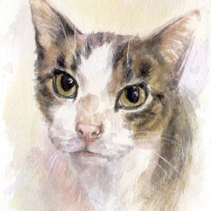 Sweet Pinky Memorial Portrait Watercolor Painting