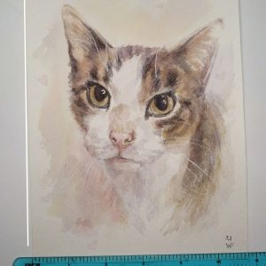 Sweet Pinky Memorial Portrait Watercolor Painting